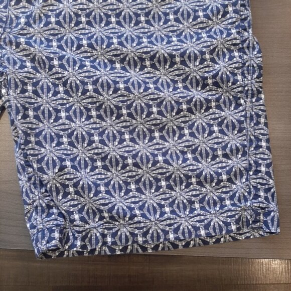 Arizona Jean Company Blue Patterned Men's Flat Front Shorts - Picture 3 of 11